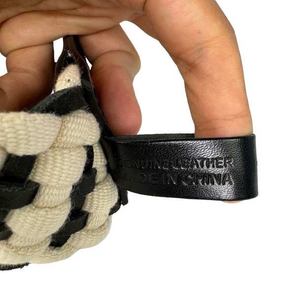 Rag & Bone JUMBO BOYFRIEND WOVEN BELT | BLACK Leather Belt S/M main image 8